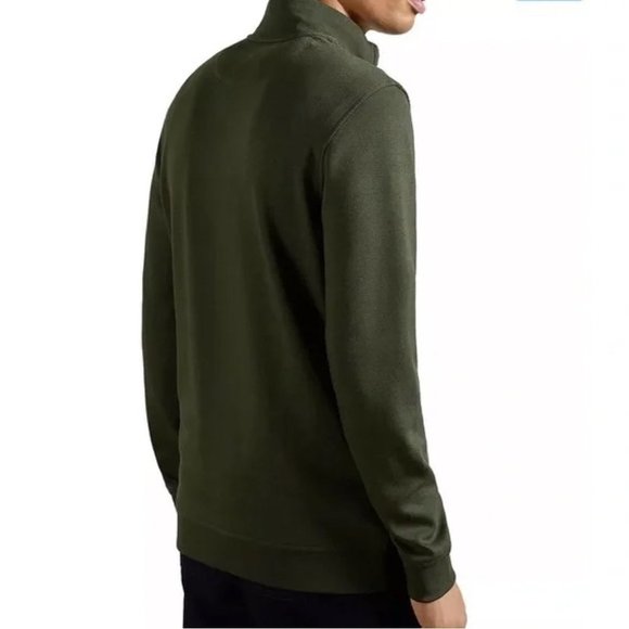 Ted Baker London Sweater Men's Size 2XL  Green Caravan Slim 1/4 Zip Long Sleeve‎ - Picture 5 of 12